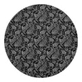 Black And White Paisley Pattern Print Round Blanket