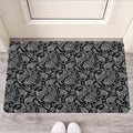 Black And White Paisley Pattern Print Rubber Doormat
