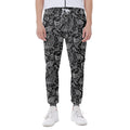 Black And White Paisley Pattern Print Joggers