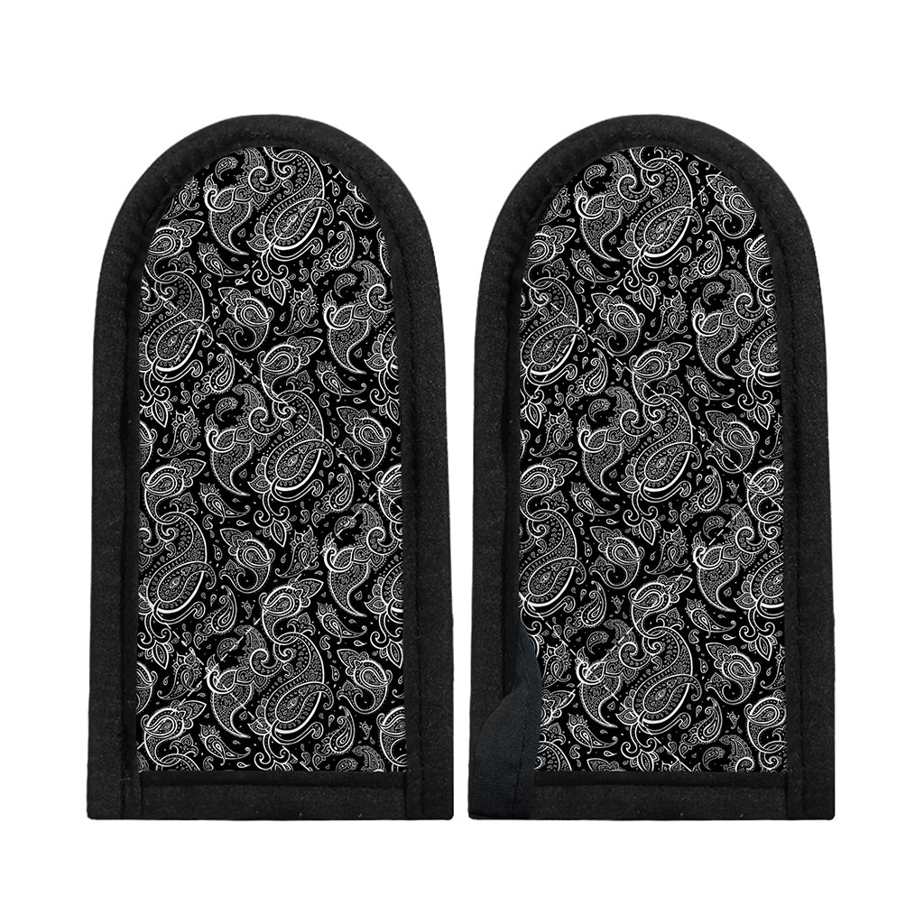 Black And White Paisley Pattern Print Skillet Handle Cover