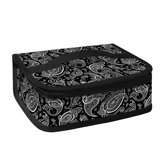 Black And White Paisley Pattern Print Small Lunch Bag