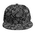 Black And White Paisley Pattern Print Snapback Cap