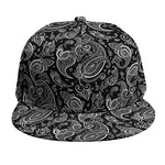 Black And White Paisley Pattern Print Snapback Cap