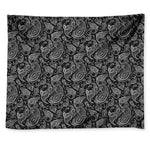 Black And White Paisley Pattern Print Tapestry