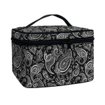 Black And White Paisley Pattern Print Travel Makeup Bag