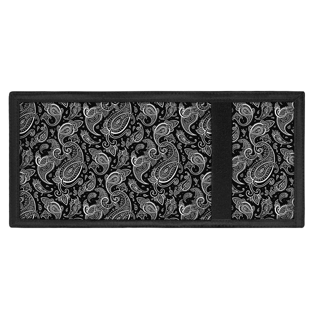 Black And White Paisley Pattern Print Trifold Wallet