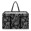 Black And White Paisley Pattern Print Utility Tote Bag