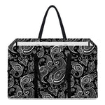 Black And White Paisley Pattern Print Utility Tote Bag