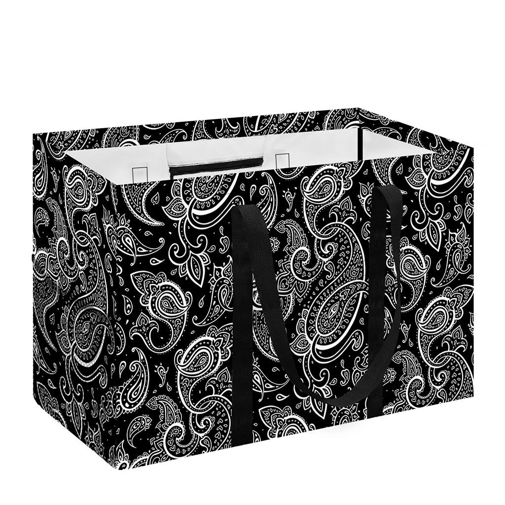 Black And White Paisley Pattern Print Utility Tote Bag
