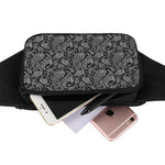 Black And White Paisley Pattern Print Waist Bag