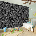 Black And White Paisley Pattern Print Wall Sticker