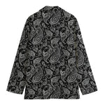 Black And White Paisley Pattern Print Women's Blazer