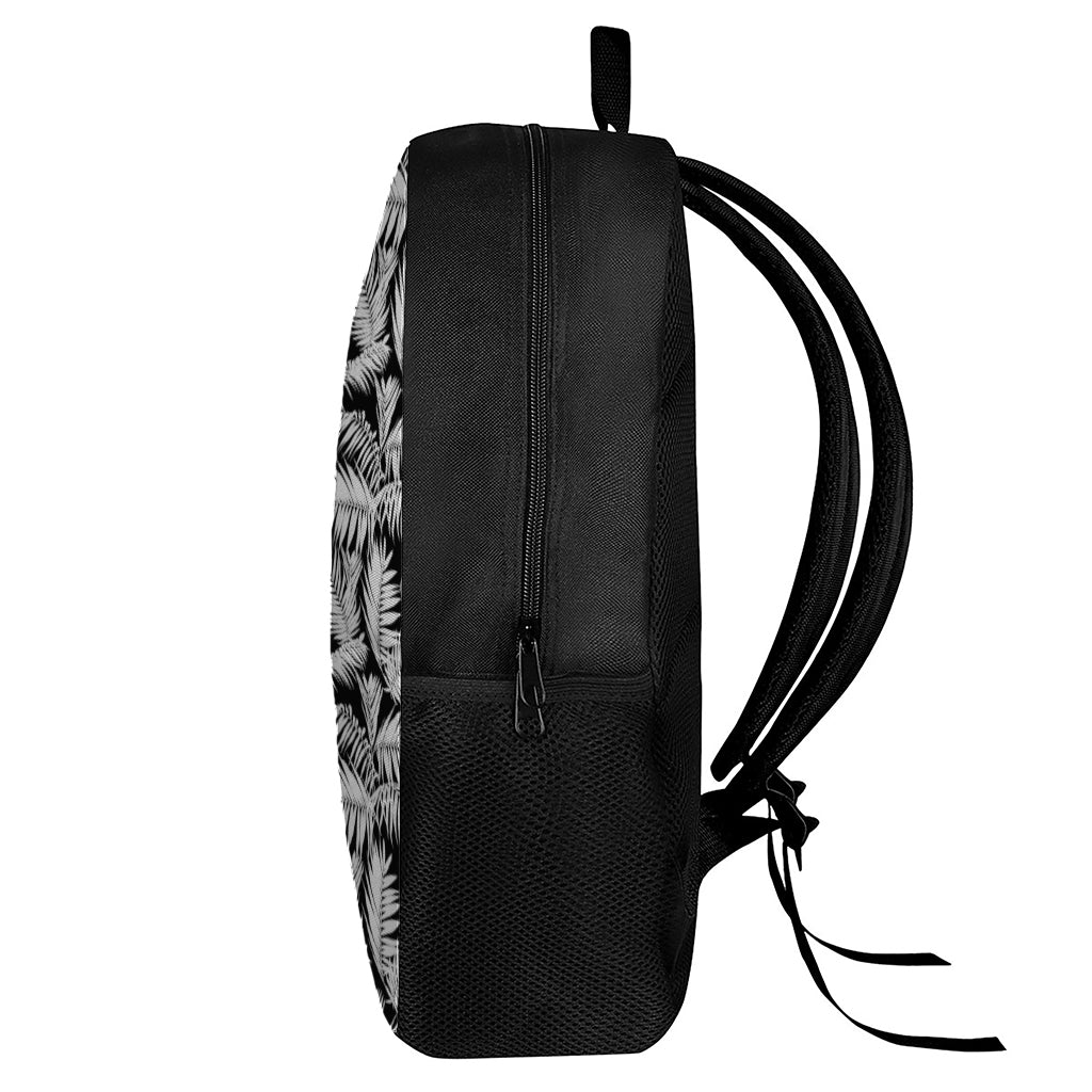 Black And White Palm Leaves Print 17 Inch Backpack
