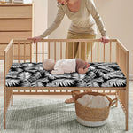 Black And White Palm Leaves Print Baby Crib Sheet