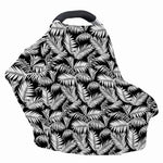 Black And White Palm Leaves Print Baby Seat Cover
