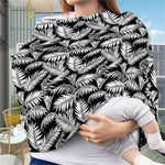 Black And White Palm Leaves Print Baby Seat Cover