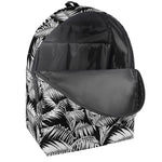 Black And White Palm Leaves Print Backpack
