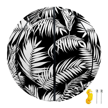 Black And White Palm Leaves Print Basketball