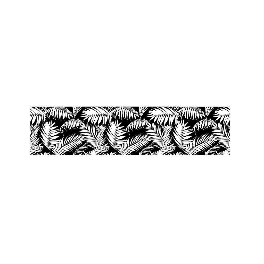 Black And White Palm Leaves Print Bed Runner