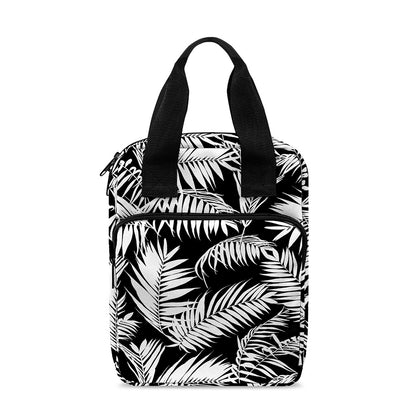 Black And White Palm Leaves Print Bible Tote Bag