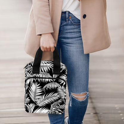 Black And White Palm Leaves Print Bible Tote Bag