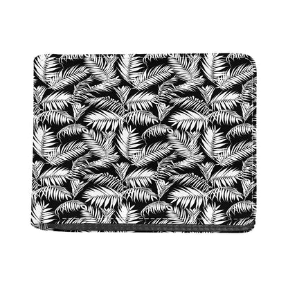 Black And White Palm Leaves Print Bifold Wallet