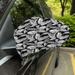 Black And White Palm Leaves Print Car Side Mirror Covers