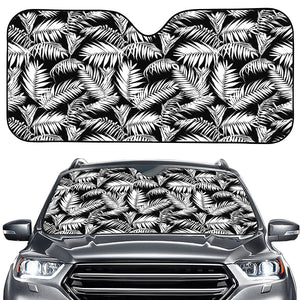 Black And White Palm Leaves Print Car Windshield Sun Shade