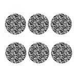 Black And White Palm Leaves Print Coaster Set