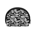 Black And White Palm Leaves Print Coin Purse