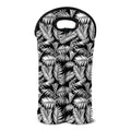 Black And White Palm Leaves Print Double Neoprene Wine Tote