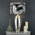 Black And White Palm Leaves Print Drum Lamp Shade