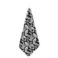 Black And White Palm Leaves Print Hand Towel