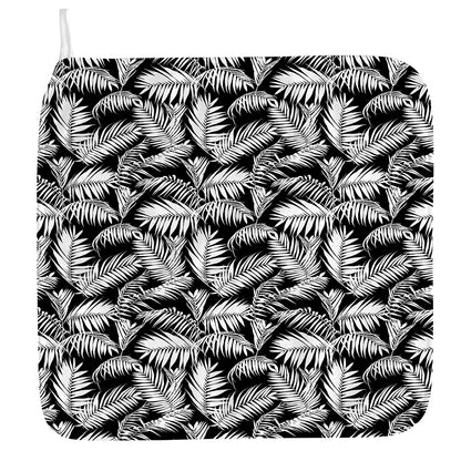 Black And White Palm Leaves Print Hand Towel