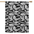 Black And White Palm Leaves Print House Flag