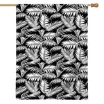 Black And White Palm Leaves Print House Flag