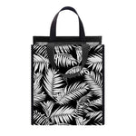 Black And White Palm Leaves Print Insulated Lunch Tote