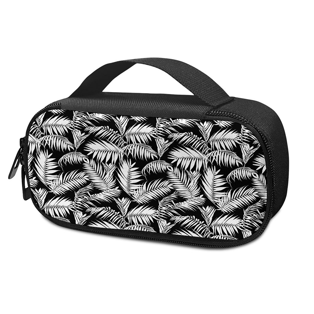 Black And White Palm Leaves Print Insulin Cooler Travel Case