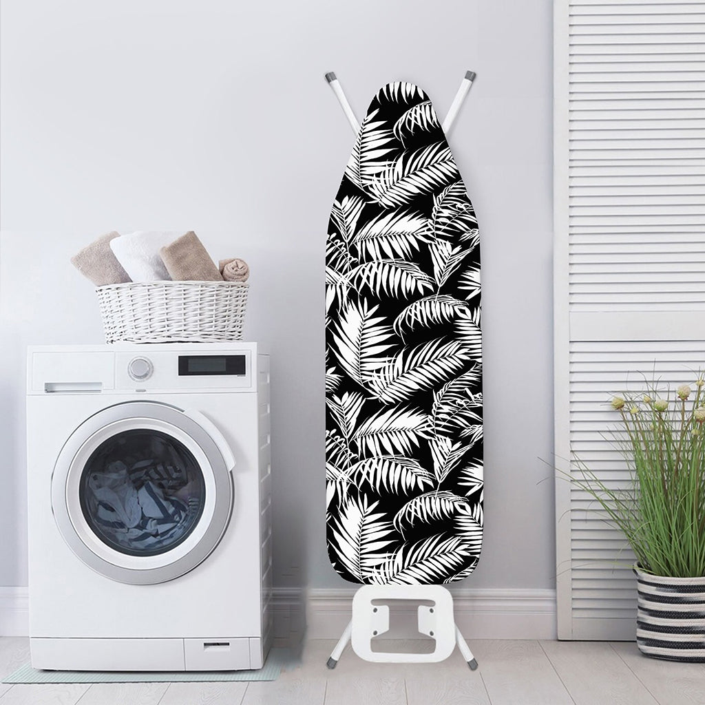 Black And White Palm Leaves Print Ironing Board Cover