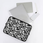 Black And White Palm Leaves Print Laptop Sleeve