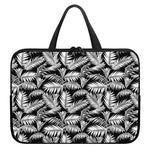 Black And White Palm Leaves Print Laptop Sleeve With Handle
