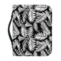 Black And White Palm Leaves Print Leather Bible Cover