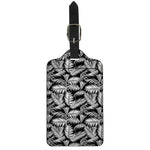 Black And White Palm Leaves Print Luggage Tag
