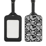 Black And White Palm Leaves Print Luggage Tag