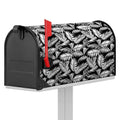 Black And White Palm Leaves Print Mailbox Cover