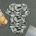 Black And White Palm Leaves Print Men's Bodysuit