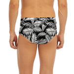 Black And White Palm Leaves Print Men's Briefs