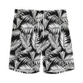 Black And White Palm Leaves Print Men's Athletic Shorts