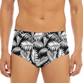 Black And White Palm Leaves Print Men's Triangle Swim Briefs