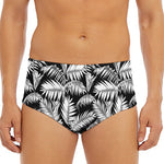 Black And White Palm Leaves Print Men's Triangle Swim Briefs